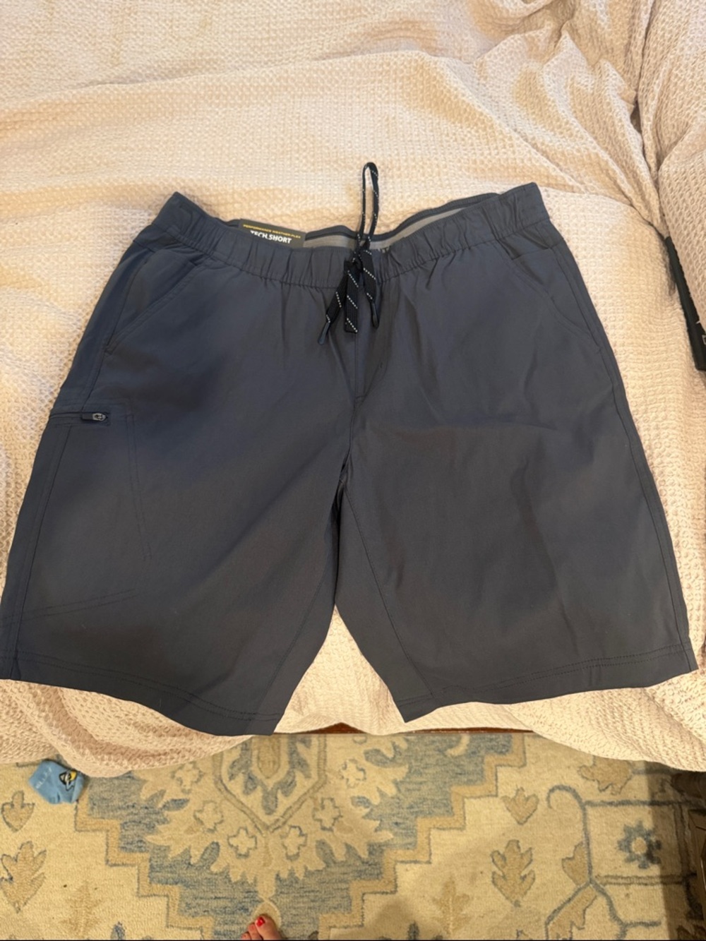 Weatherproof Men's Navy Drawstring Swim Trunks